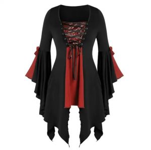 Adult Female Costumes to Hire - Medieval - Black & Red Top